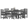 7 Piece Garden Dining Set Grey Solid Wood Pine I8G6