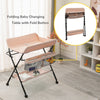 Adjustable Baby Changing Table Infant Diaper Changing Station with Wheels Khaki