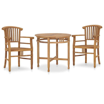 3 Piece Garden Dining Set Solid Teak Wood S8U7