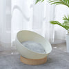 Round Soft Elevated Dog Cat Sofa Bed Couch Pet Bed Wood Base W/ Removed Cushion