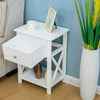 Brambly Cottage Stanhope 1 Drawer Bedside Table - White