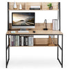 2 in 1 Computer Desk PC Laptop Table Writing Study Workstation Storage Bookcases