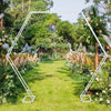 Double-tube Hexagon Wedding Flower Stand Pedestal Centrepiece Plinth Decor