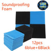 48pcs Blue&Black Studuio Soundproofing Acoustic Wedge Foam Tiles Wall Panels UK