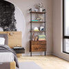 4 Tier Ladder Shelf Bookshelf Rack with 2 Drawers Cupboard Storage Display Unit