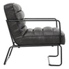 Distressed Faux Leather Armchair Vintage Grey Lounge Chair Sofa Iron Frame Seat