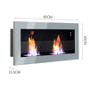 Bio Ethanol Fire BioFire Fireplace 2 Burner Heater Wall Mounted/Inset Install UK