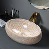 CounterTop Family Basin Yellow Brown Fish Scale Effect Bathroom Washbasin Sink
