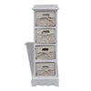 Wooden Wicker Basket Cabinet Storage Sideboard Chest Of Drawers Rack Shelf White