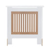 Modern Radiator Cover Cabinet MDF Vertical Slat Shelve Home Furniture White