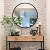 50cm Industrial Black Round Wall Mirror Home Bathroom Wall Mounted Vanity Decor