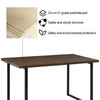 Brown Dining Table MDF Top U-shaped Leg Rectangle Wood Table Desk Dining Room UK