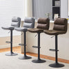 Set of 2 Faux Leather Bar Stools Breakfast Stools Brown Grey Gas Lift Swivel