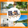 3 in 1 Wooden Companion Set Garden Bench Table & Chair Patio Love Seat W/Cushion