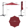 3M Garden Roma Umbrella Cantilever Wine Hanging Parasol Outdoor Patio Sun Shade