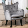 Occasional Wing Chair High Back Fabric Velvet Tub Armchair Fireside Living Room