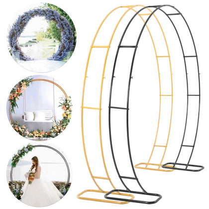 Metal Wedding Arch Frame Party Backdrop Circle Moongate Floral Base Garland Rack