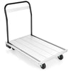 Folding Aluminum Alloy Platform Cart Heavy Duty Push Cart 4 TPR Wheels 350kg