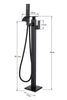 Black Waterfall Freestanding Bath Tub Mixer Taps Hand Shower Bathroom Taps Set
