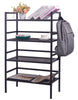 Adjustable Metal Shelf 4-Tier Storage Rack with 4 Hooks For Kitchen, Office