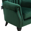 Upholstered Armchair Velvet Fabric Scallop/Button Backrest Lounge Fireside Chair