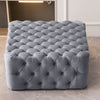 Upholstered Chesterfield Square Coffee Table Footstool Pouffe Foot Stool Seat UK