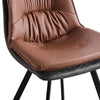 2* Mix Color Dining Chairs Faux Leather Padded Seat Metal Legs Chair Brown Grey