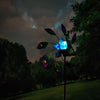 Outdoor Garden Solar Wind Spinner LED Light Peacock Sculpture WindMill Stake