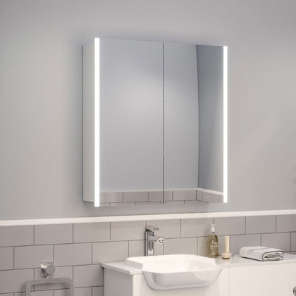 Double Door Modern Led Wall Mirror Cabinet Hotel Home Bathroom Vanity Lighting