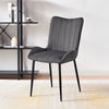 Pair Velvet Dining Chair High Back Chair Set with Metal Legs Modern Kitchen