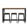 Dining Set Breakfast Bar Table and 3 Stools Industrial Kitchen Dining Room MR