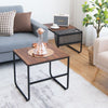 2 PCs Industrial Nesting Tables Sofa Side Table w/ Magazine Holder Space Saving