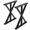 2x Asterisk Shape Table Legs Black Metal Feet 70cm Furniture Stand Support Base