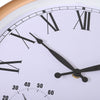 38cm Garden Wall Clock Thermometer Weatherproof Gold Home Indoor Outdoor Decor