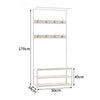 Metal Coat Hat Rack Standing Clothes Stand Rail 8 Hooks & 3 Tier Shoe Rack Bench