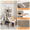 2-in-1 Modern Cat Tree Tower Cat Litter Box Enclosure W/ Scratching Board