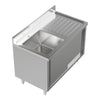 Stainless Steel Commercial Kitchen Sink Single/Double Bowl Storage Cupboard