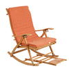 Large Garden Rocking Deck Chair High Back Chair Outdoor Sun Seat w/ Pad Cushion
