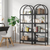 Wooden&Metal Bookcase Bookshelf Storage Shelves Display Rack for Living Room