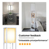 Floor Lamp with Shade Standing Light Reading Shelf Bedroom Livingroom White Wood