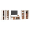 TV Cabinets 5 pcs White Solid Wood Pine B7E1