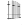 Garden Fence with Spear Steel (1.5-1.75)x6.8 m Black T2M3