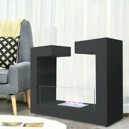 Bio Ethanol Fireplace with Adjustable Flames Floor/Tabletop Heater Fireplace NEW