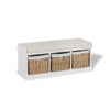 White Storage Bench Wooden Bench With Baskets Hallway Storage TETBURY Furniture