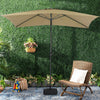 2x3m Garden Table Parasol Sun Umbrella Crank Tilt Rectangle Sun Shade with Base