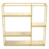 4 Tier Square Wall Storage Unit Retro Wooden Industrial Style Metal Shelf Rack