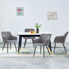 2X Grey Velvet Dining Chairs Armchairs Kitchen Dining Room Chair Padded Seat