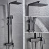 3-Way Shower Set Bathroom Mixer Tap 8"Square Head Top Spray W/Shower Hand Black