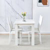 Modern White Dining Table for 2-4 Small Space Wooden Kitchen Table Writing Table