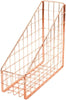 Electroplated Iron Rose Gold Book Holder Desktop Shelf File Magazine Storage